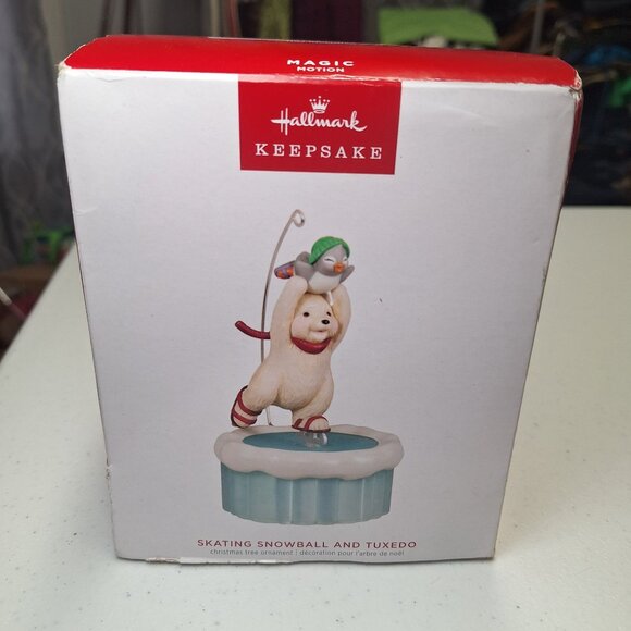 Hallmark Keepsake Skating Snowball & Tuxedo Magic Motion Ornament Christmas 2023 - Picture 4 of 12